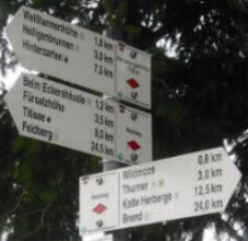 Wegweiser an Fahrenberger Höhe